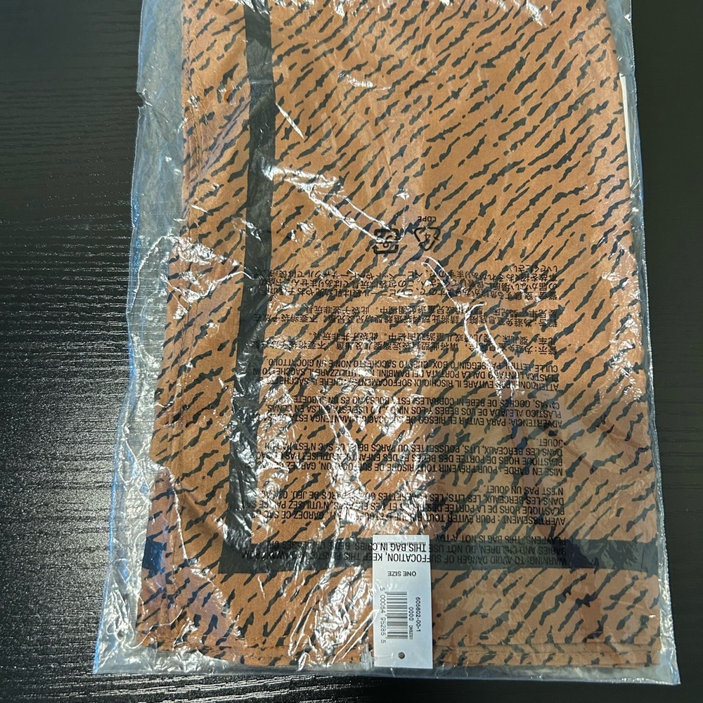 Tan and Black Patterned Scarf